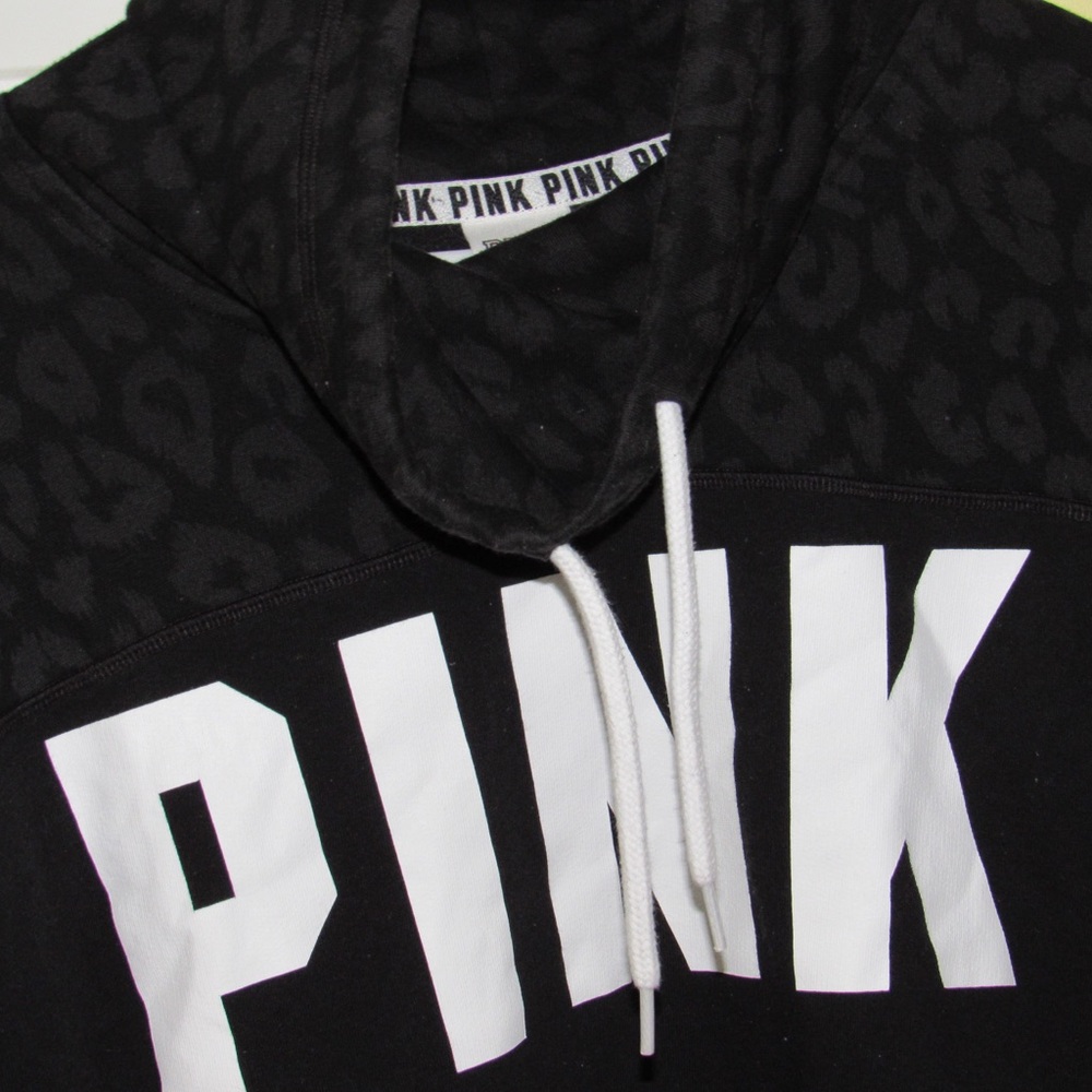 PINK Black Leopard Print Sweat Shirt